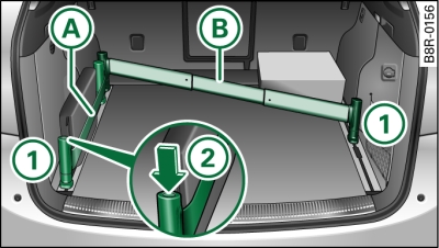 Luggage compartment: Load retention set